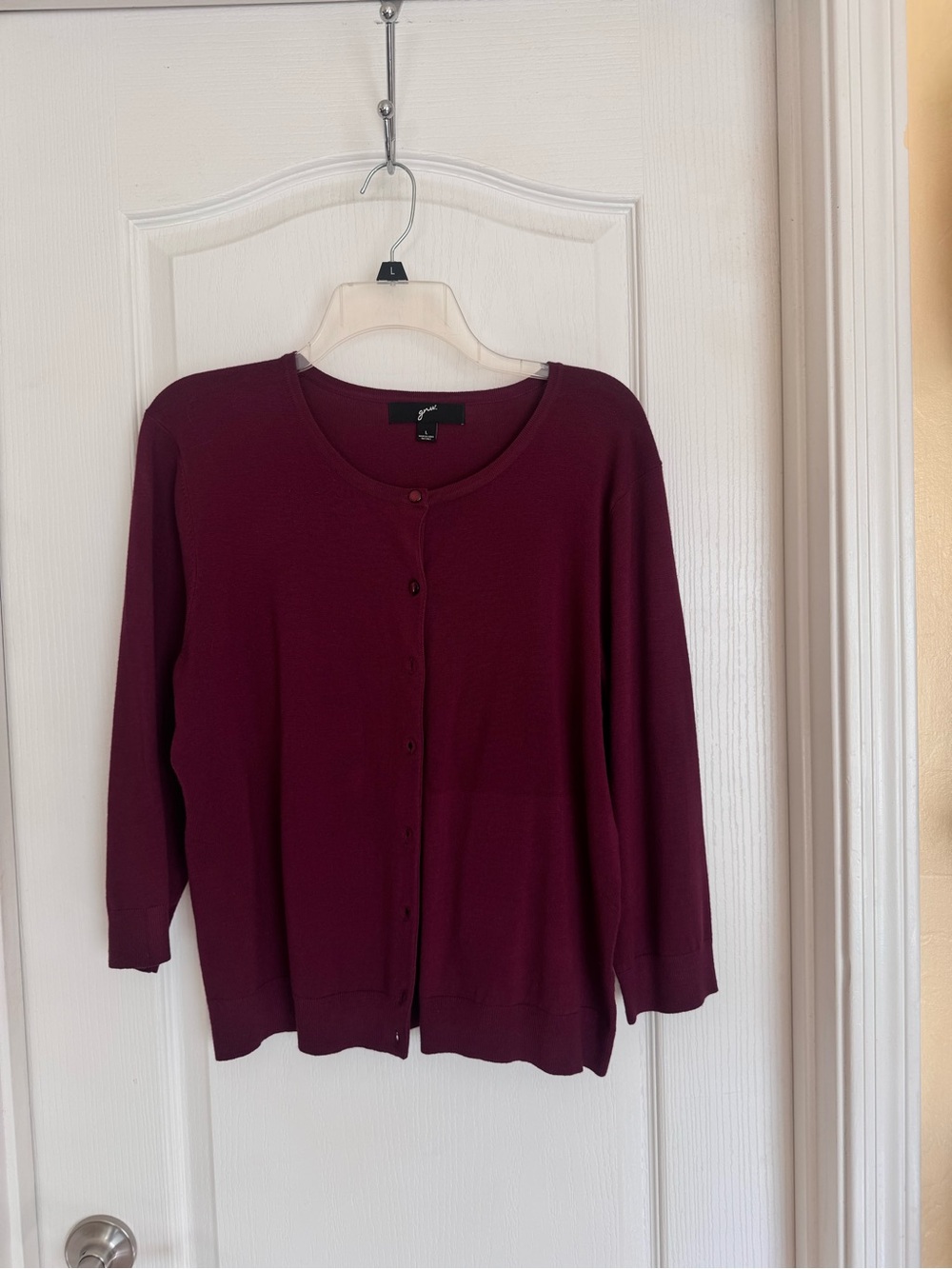 GNW Plum Button-Front Cardigan